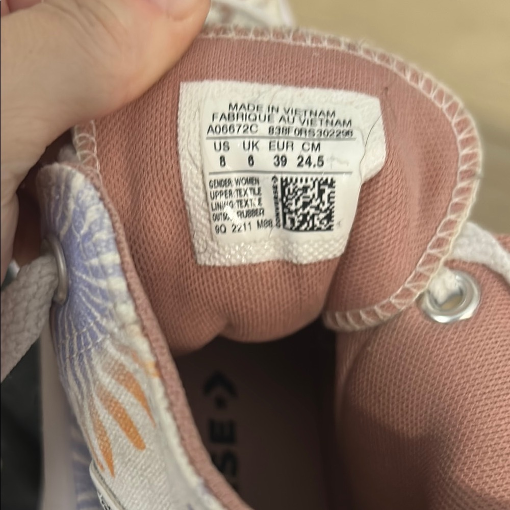 Converse Chuck Taylor All Star Platform Sneakers with Orange/Purple Detail - Picture 12 of 13